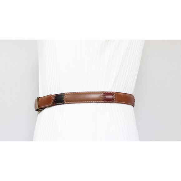 Fossil Turkey Womens Leather Belt Small Waist Multicolor Patchwork Pattern - Picture 2 of 11